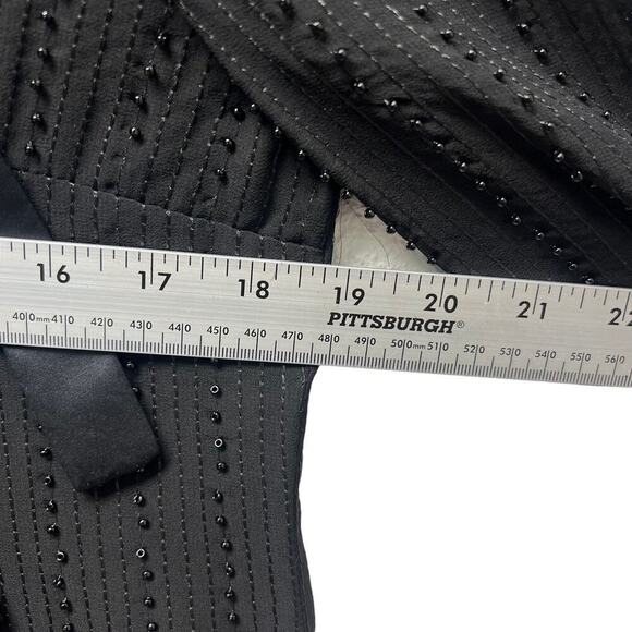 ALEXIS Black Beaded Button Down Shirt Tie Neck Size Medium - Picture 10 of 10